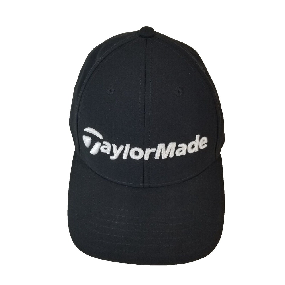 TaylorMade Golf Hat Men OSFA Black Adjustable Strap Back Logo Sports Preppy